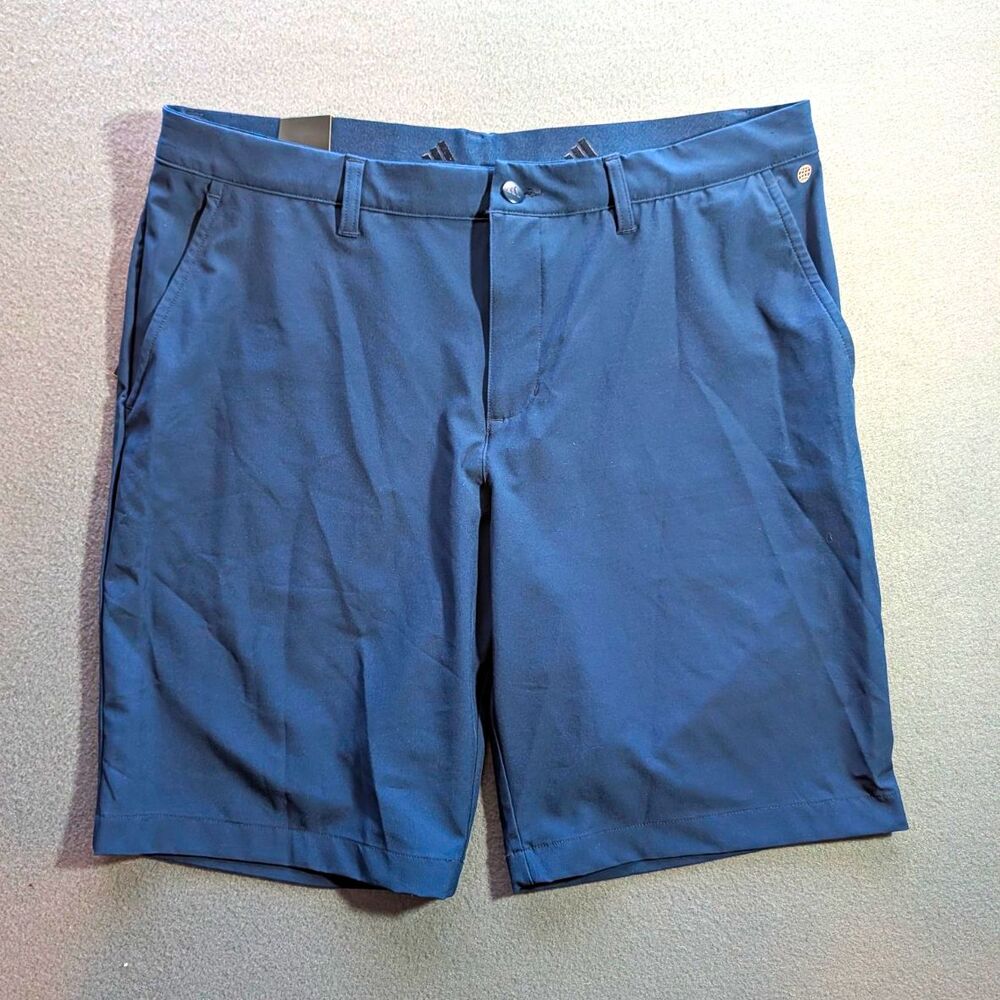 adidas Ultimate365 Men's Golf Shorts Blue 34 Regular Fit 10" Pockets Poly